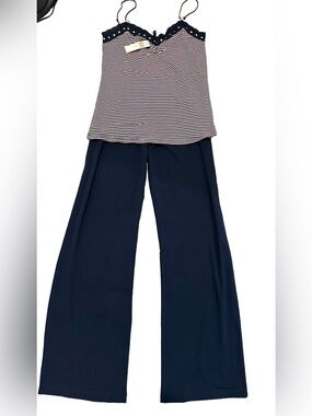 NWT Long Tall Sally Stripe Jersey PJ Set Medium 36” Inseam